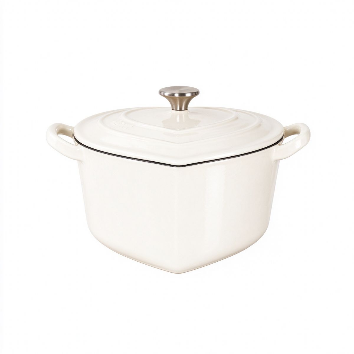 20cm Heart-shaped Enamelled Cast Iron Pot